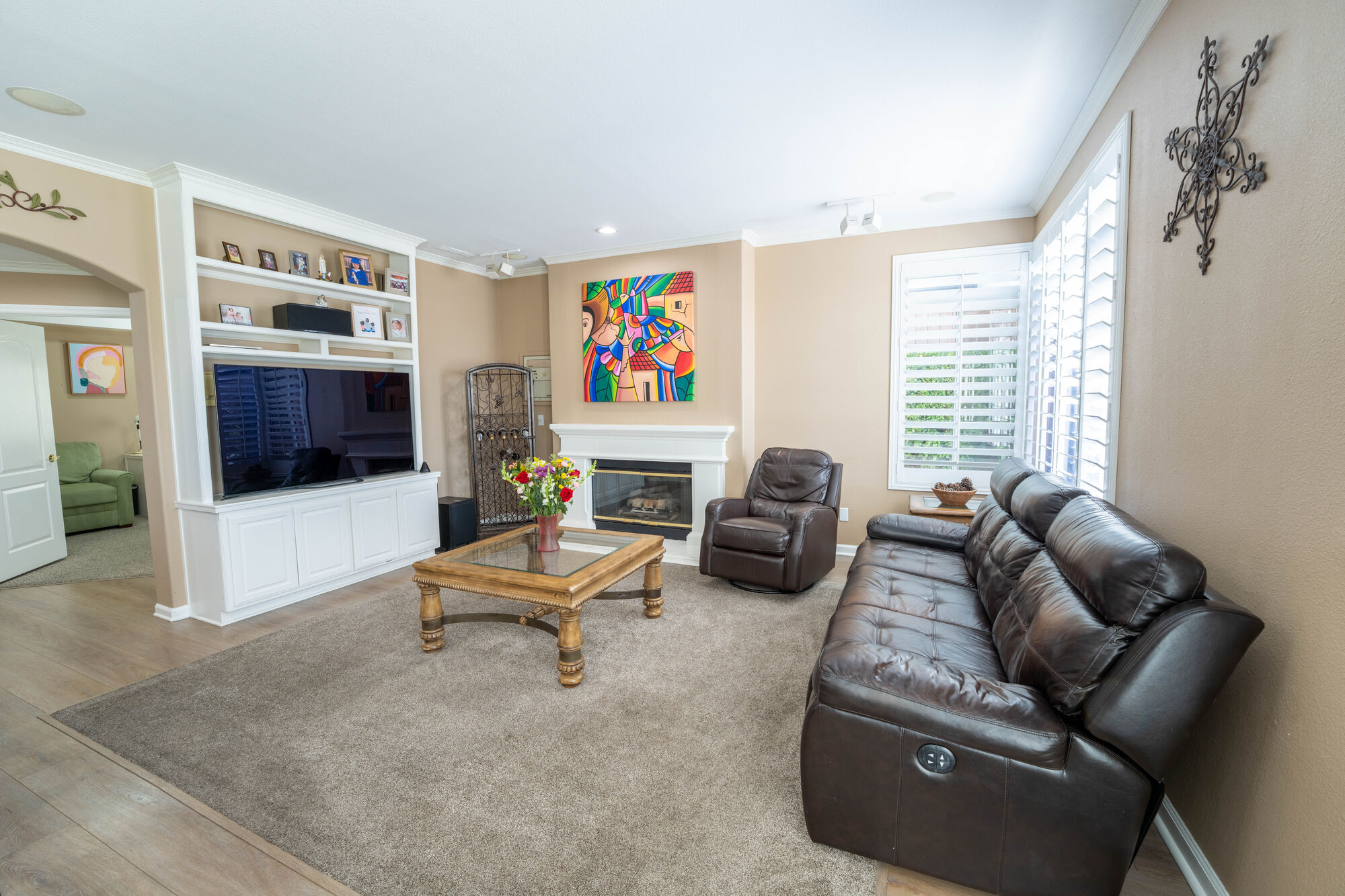Bright living room arranged for a professional property shoot