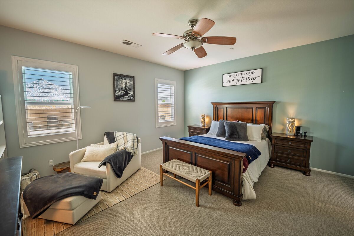 Comfortable living room staged for real estate photography